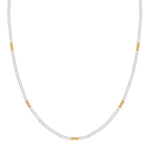 Kette gelbgold Perle (synth.) weiß
