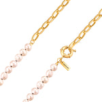 Kette gelbgold Süßwasser-Zuchtperle weiß