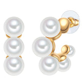 Creolen gelbgold Perle (synth.) weiß