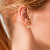 Creolen gelbgold Perle (synth.) weiß Zirkonia weiß