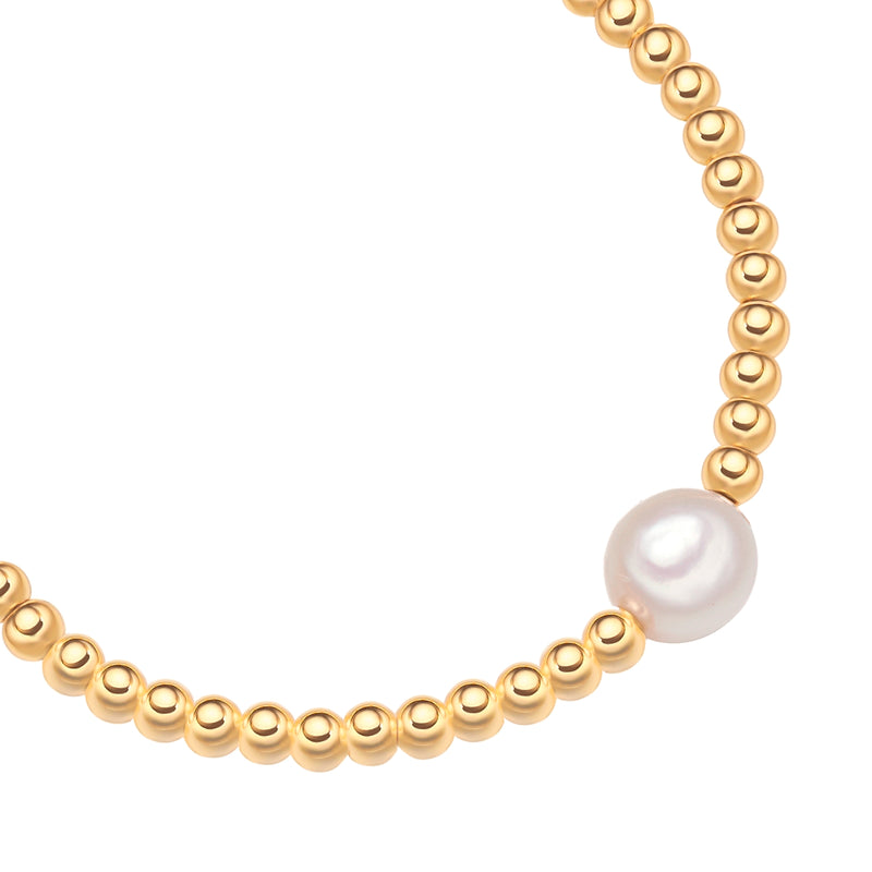 Armband gelbgold Süßwasser-Zuchtperle weiß