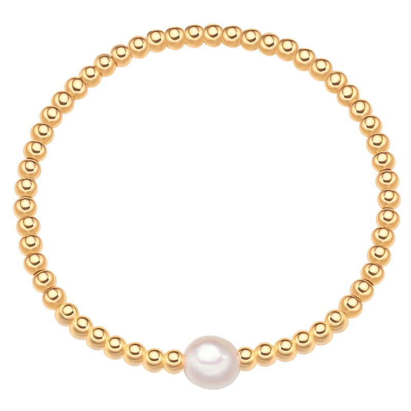 Armband gelbgold Süßwasser-Zuchtperle weiß
