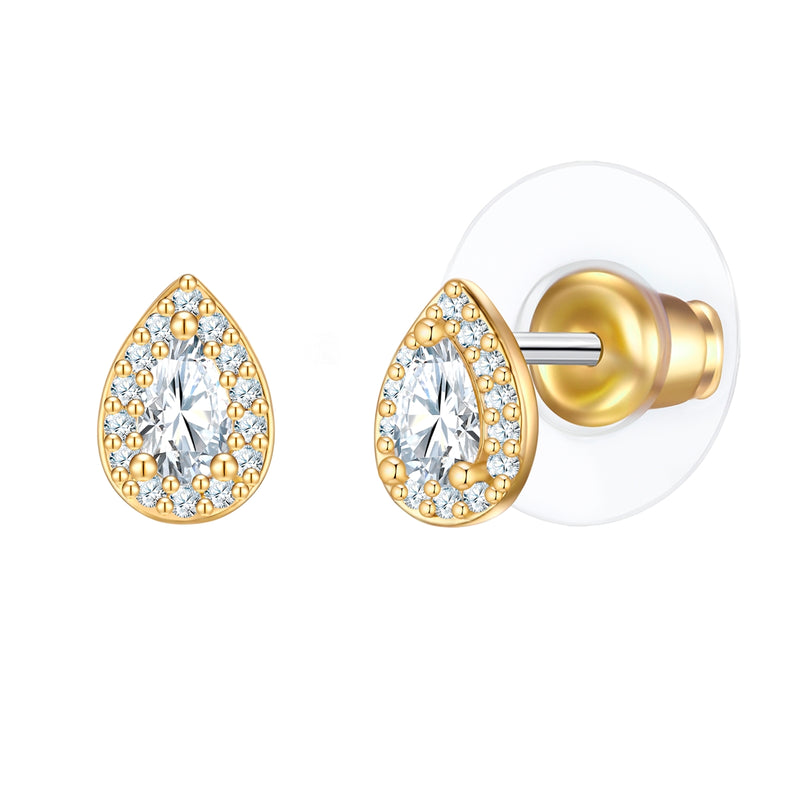 Ohrstecker gelbgold Zirkonia weiß