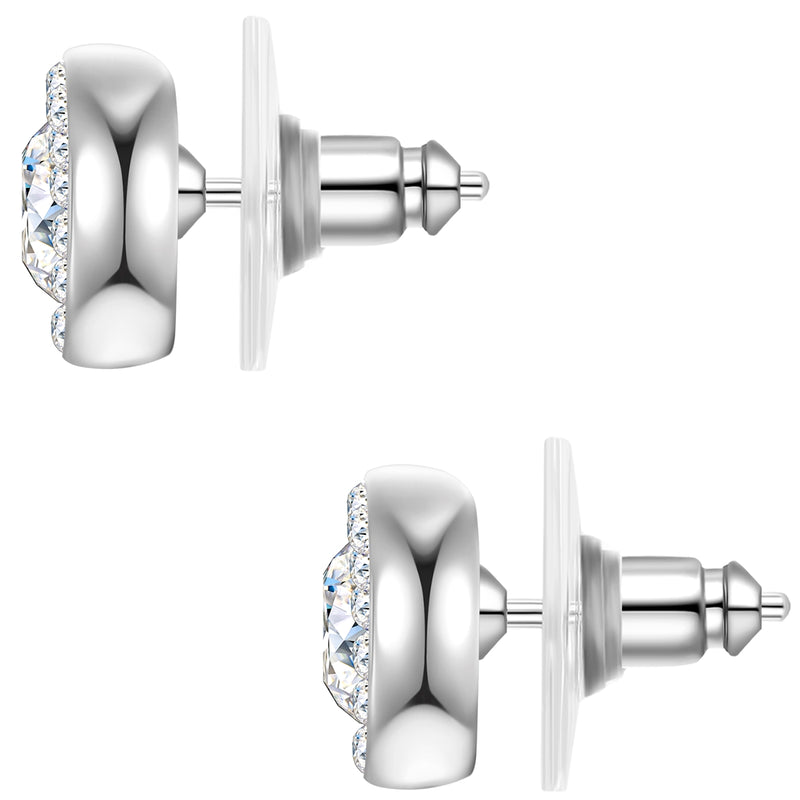 Ohrstecker Glaskristall weiß
