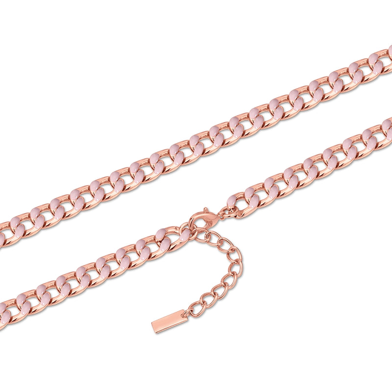 Kette roségold Emaille rosa