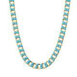 Kette gelbgold Emaille blau