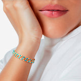 Armband gelbgold Emaille blau