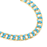 Armband gelbgold Emaille blau