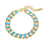 Armband gelbgold Emaille blau