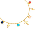 Armband gelbgold Zirkonia multicolor