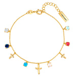 Armband gelbgold Zirkonia multicolor
