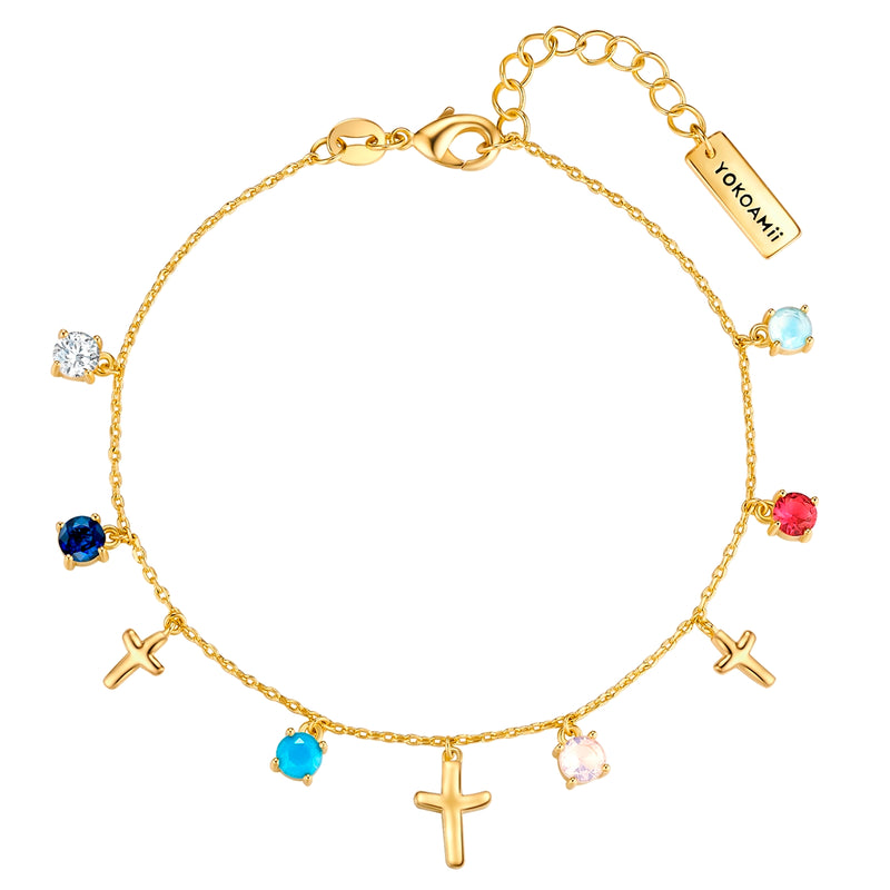 Armband gelbgold Zirkonia multicolor