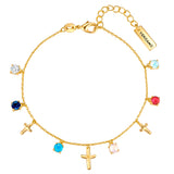 Armband gelbgold Zirkonia multicolor