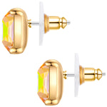 Ohrstecker gelbgold Glas weiß