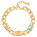 Armband gelbgold Glas weiß