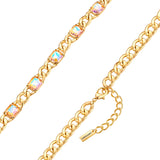 Kette gelbgold Glas weiß