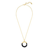 Kette mit Anhänger gelbgold Emaille schwarz