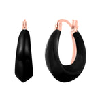 Creolen roségold Emaille schwarz