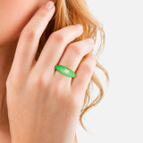 Ring Sterling Silber gelbgold Zirkonia weiß Emaille grün