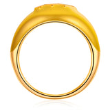 Ring Sterling Silber gelbgold Zirkonia weiß Emaille beige