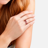 Ring Sterling Silber gelbgold Zirkonia weiß Emaille braun