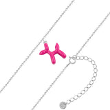Kette mit Anhänger Sterling Silber Emaille pink