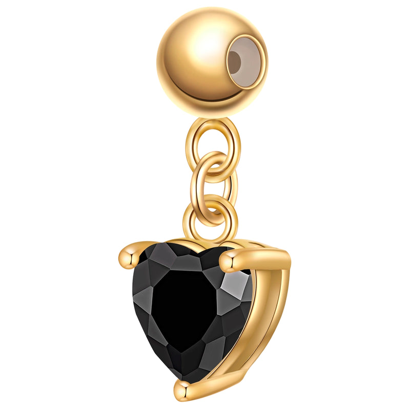 Charm Sterling Silber gelbgold Zirkonia schwarz