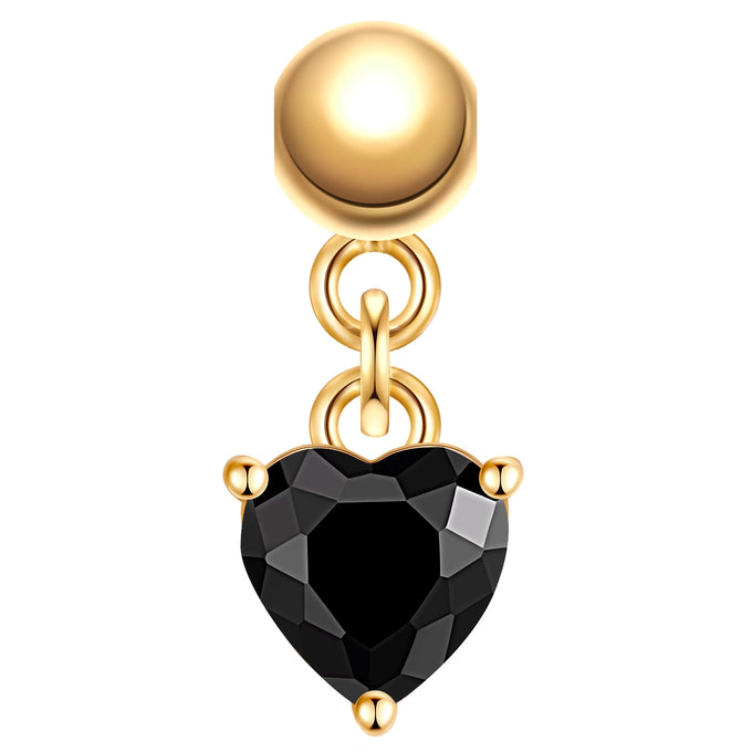 Charm Sterling Silber gelbgold Zirkonia schwarz