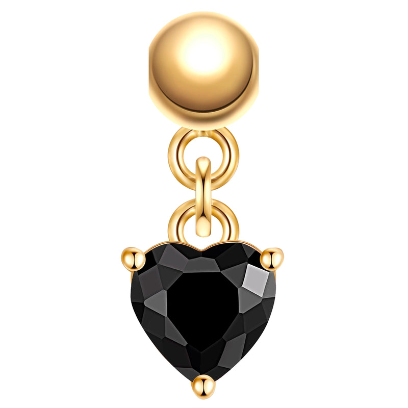 Charm Sterling Silber gelbgold Zirkonia schwarz