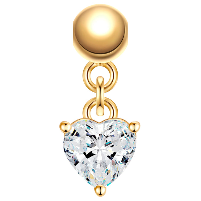 Charm Sterling Silber gelbgold Zirkonia weiß