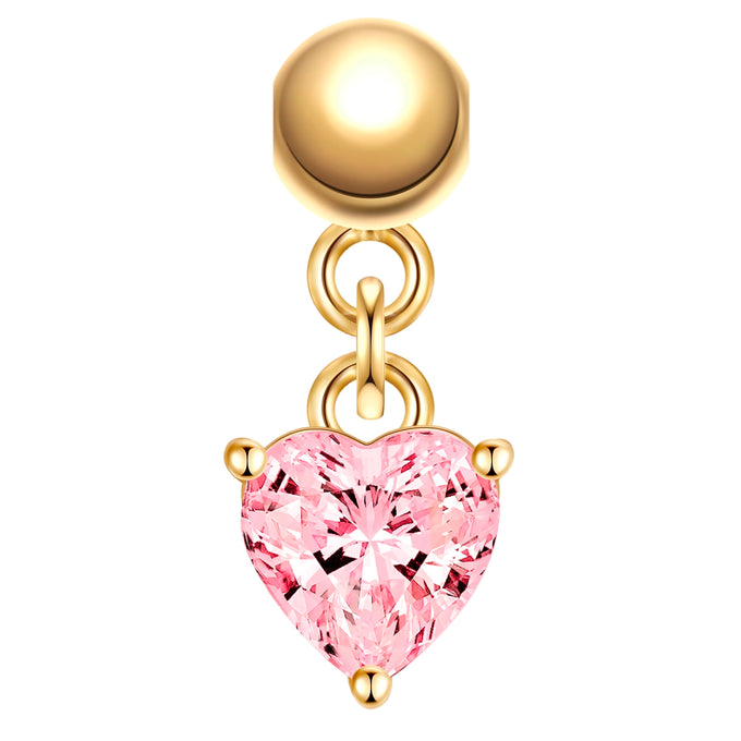 Charm Sterling Silber gelbgold Zirkonia pink