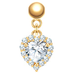 Charm Sterling Silber gelbgold Zirkonia weiß