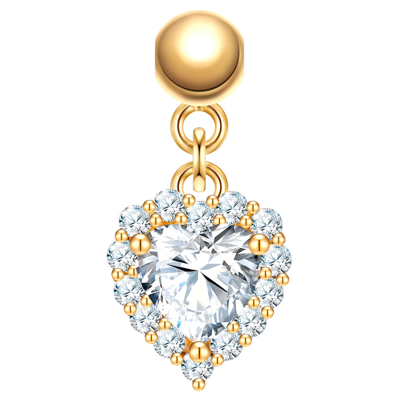 Charm Sterling Silber gelbgold Zirkonia weiß