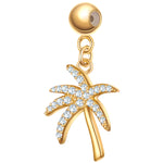 Charm Sterling Silber gelbgold Zirkonia weiß