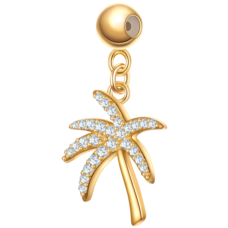 Charm Sterling Silber gelbgold Zirkonia weiß
