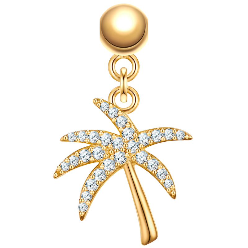 Charm Sterling Silber gelbgold Zirkonia weiß