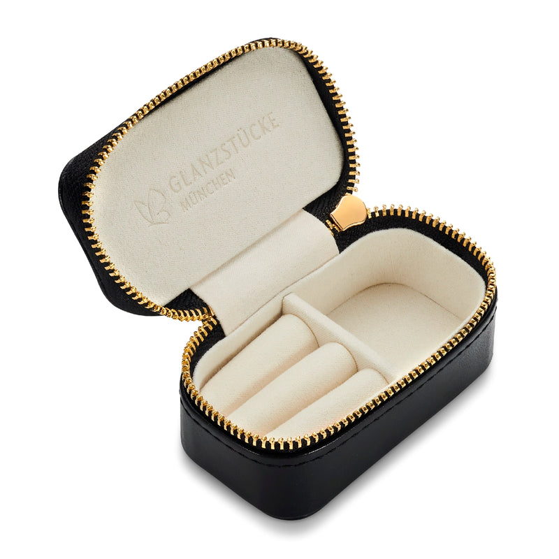 Schmuck Reisetäschchen Kunstleder schwarz 85x45x40 mm