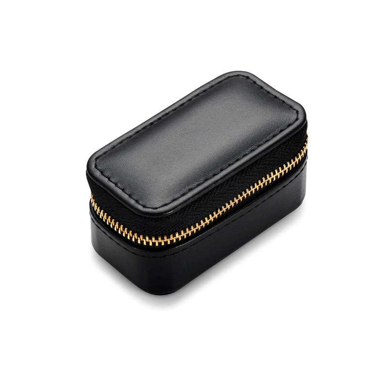Schmuck Reisetäschchen Kunstleder schwarz 85x45x40 mm