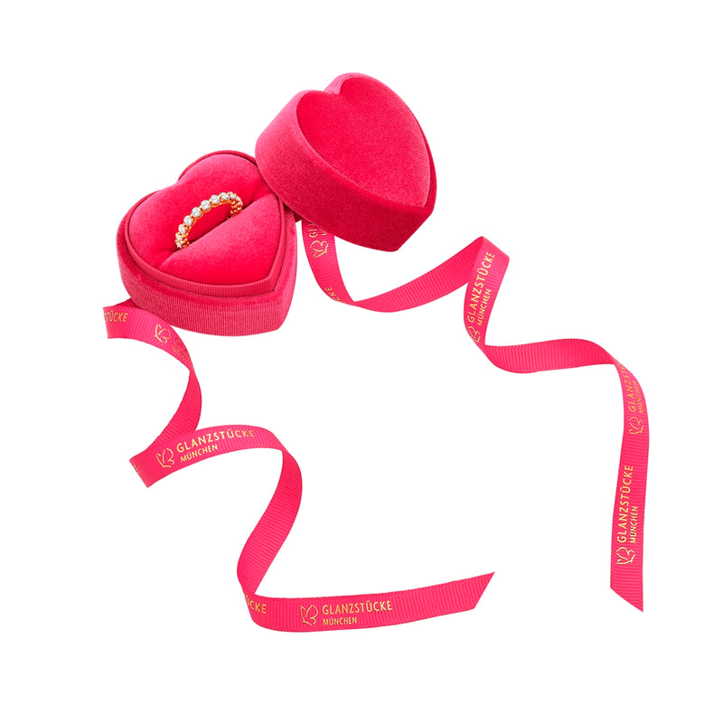 Schmuck Ringbox Herzform Samt pink 5,5x5x4 mm