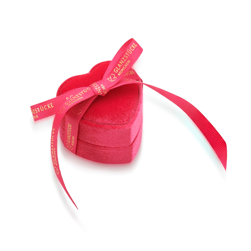 Schmuck Kettenbox Herzform Samt pink 5,5x5x4 mm