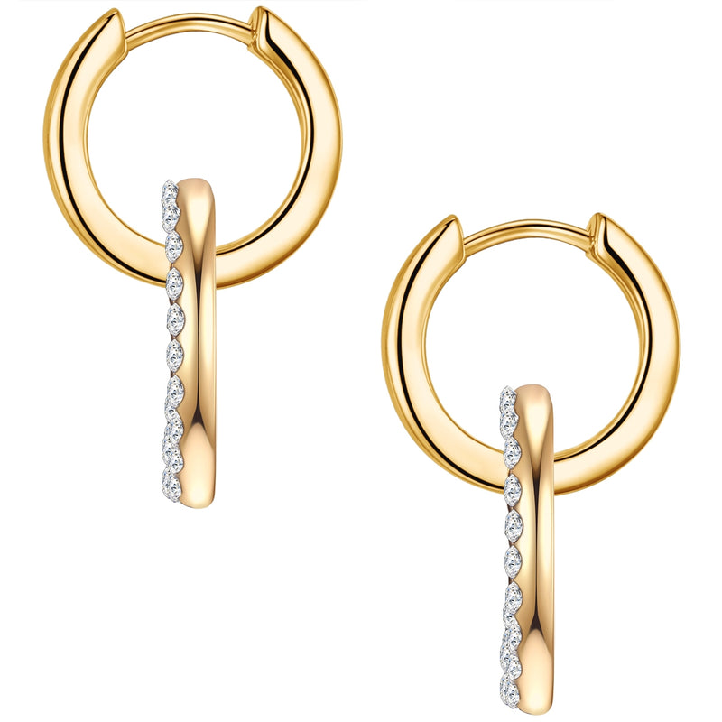 Ohrhänger gelbgold verziert mit Kristallen von Swarovski®