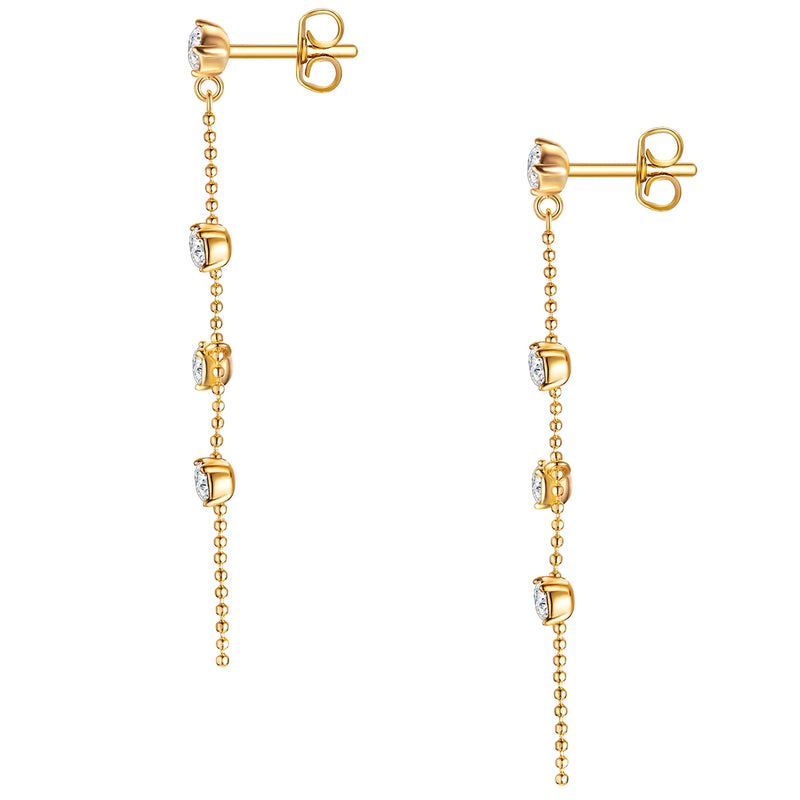 Ohrhänger gelbgold verziert mit Kristallen von Swarovski®