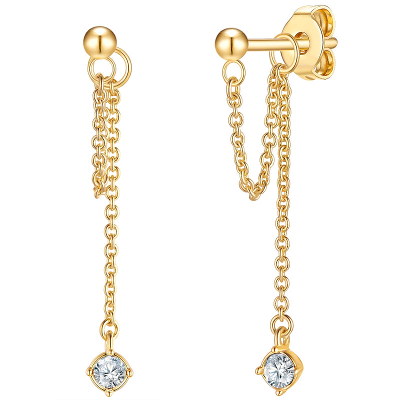 Ohrhänger gelbgold verziert mit Kristallen von Swarovski®