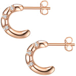 Creolen roségold Zirkonia weiß