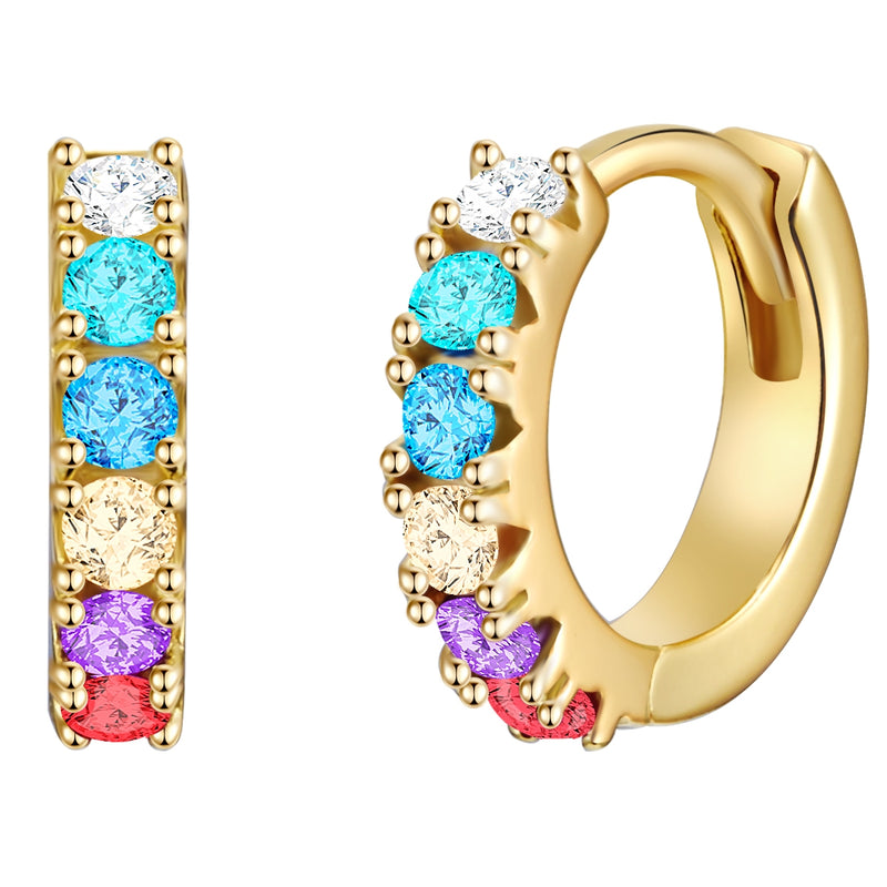 Creolen gelbgold Zirkonia bunt