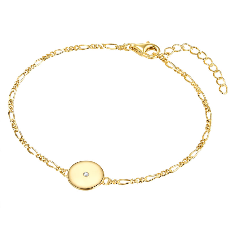 Armband Sterling Silber gelbgold Diamant weiß
