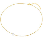 Kette mit Anhänger Sterling Silber gelbgold Süßwasser-Zuchtperle weiß
