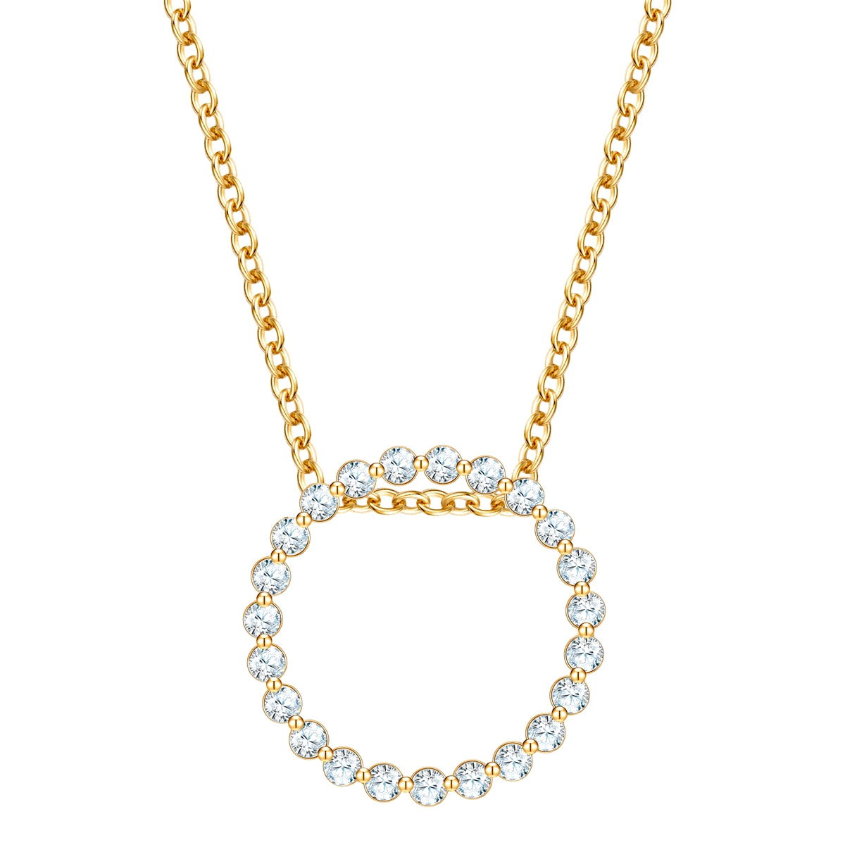 Kette mit Anhänger Sterling Silber gelbgold Zirkonia weiß