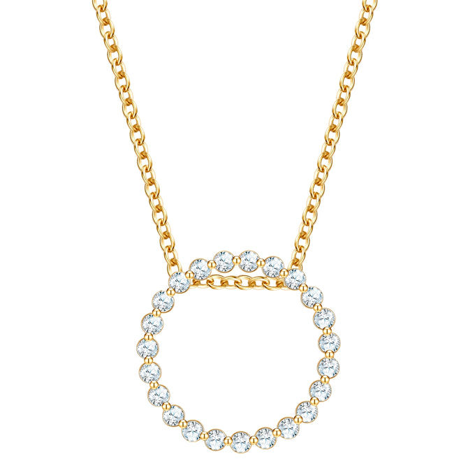 Kette mit Anhänger Sterling Silber gelbgold Zirkonia weiß