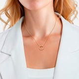 Kette mit Anhänger Sterling Silber gelbgold Zirkonia weiß